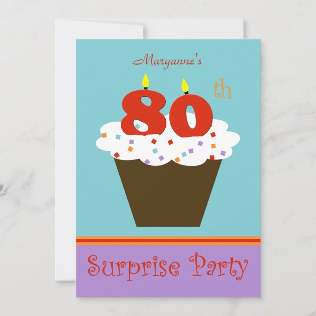 Invitación a la fiesta de cumpleaños número 80 de  (Anverso)
