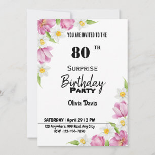 Invitación a la fiesta de cumpleaños número 80 de 