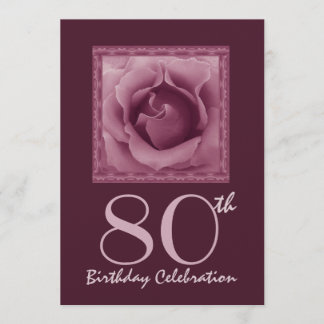 Invitación a la fiesta de cumpleaños número 80 Ros