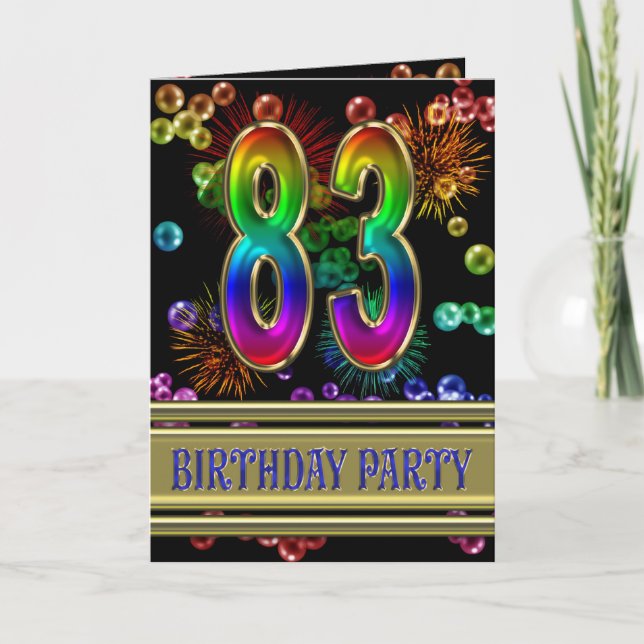 Invitación a la fiesta de cumpleaños número 83 (Anverso)