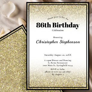 Invitación a la fiesta de cumpleaños número 86 en 