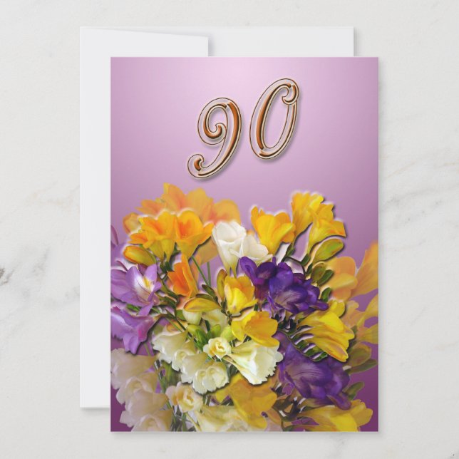 Invitación a la fiesta de cumpleaños número 90 - (Anverso)