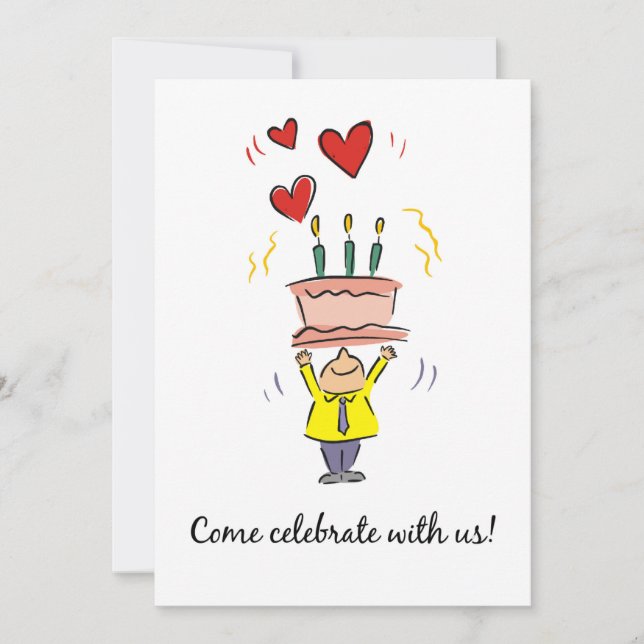 Invitación a la fiesta de cumpleaños número 90 con (Anverso)
