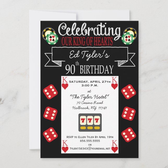 Invitación a la fiesta de cumpleaños número 90 del (Anverso)