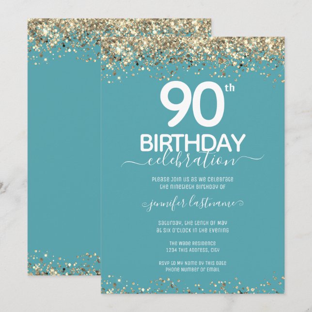 Invitación a la fiesta de cumpleaños número 90 del (Anverso / Reverso)