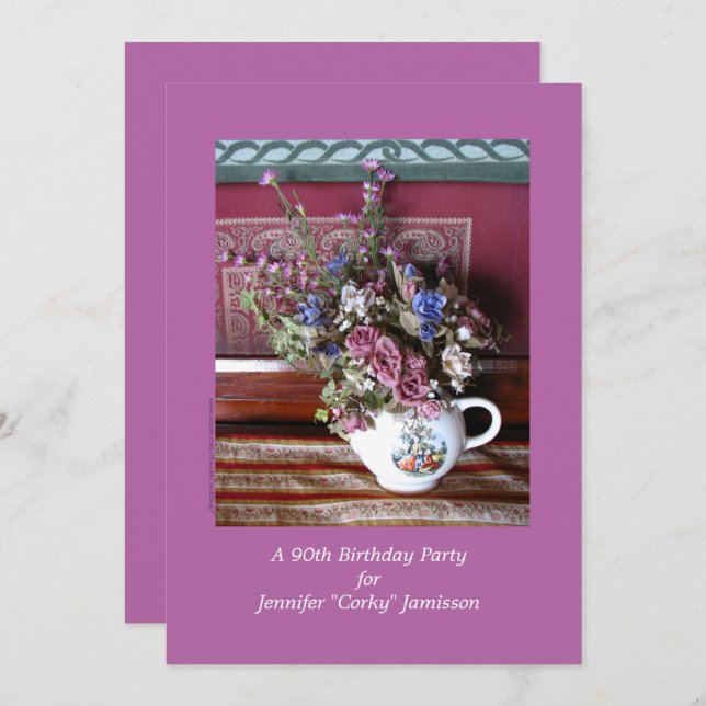 Invitación a la fiesta de cumpleaños número 90, fl (Anverso / Reverso)