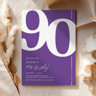 Invitación a la fiesta de cumpleaños número 90 Pur