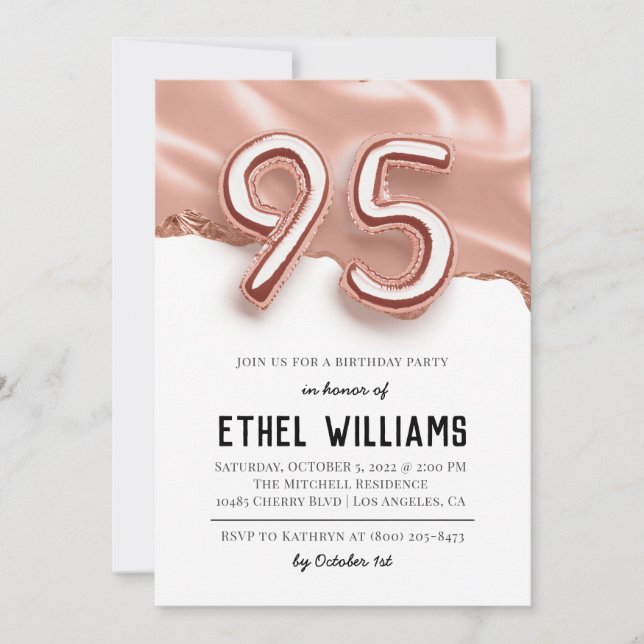 Invitación a la fiesta de cumpleaños número 95 (Anverso)