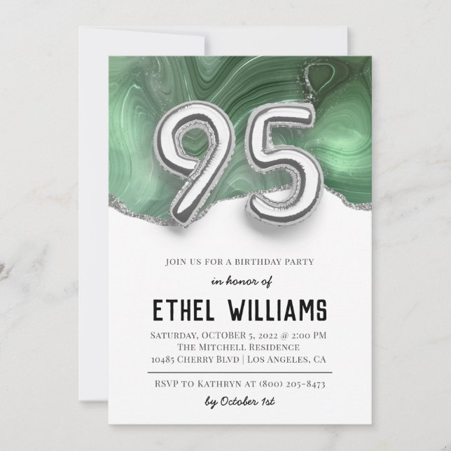Invitación a la fiesta de cumpleaños número 95 (Anverso)