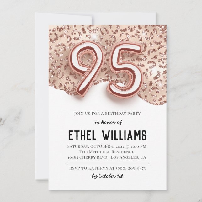 Invitación a la fiesta de cumpleaños número 95 (Anverso)