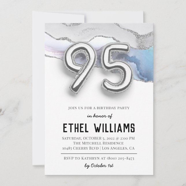 Invitación a la fiesta de cumpleaños número 95 (Anverso)