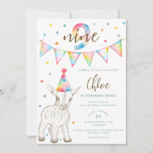 Invitación a la fiesta de cumpleaños número 9 de R