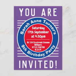 Invitación a la fiesta de cumpleaños número 9 del 