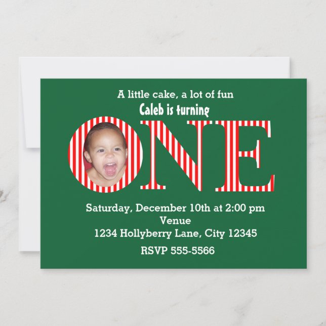 Invitación a la fiesta de cumpleaños número uno de (Anverso)