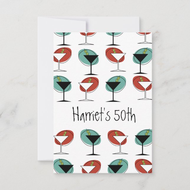 Invitación a la fiesta de cumpleaños o diseño de v (Anverso)