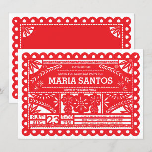 Invitación a la fiesta de cumpleaños Papel Picado