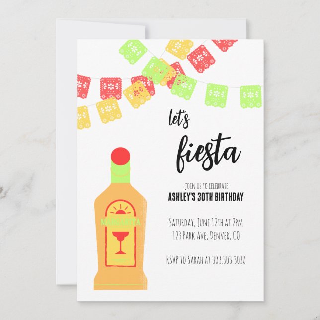 Invitación a la Fiesta de Cumpleaños para Adultos (Anverso)