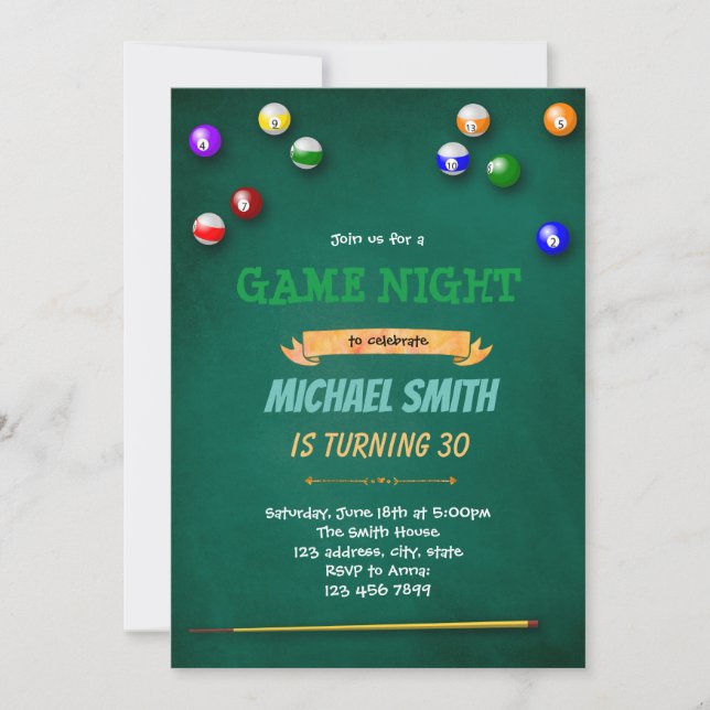 Invitación a la fiesta de cumpleaños para adultos  (Anverso)