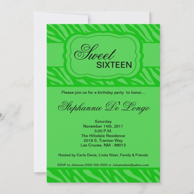 Invitación a la fiesta de cumpleaños para la impre (Anverso)