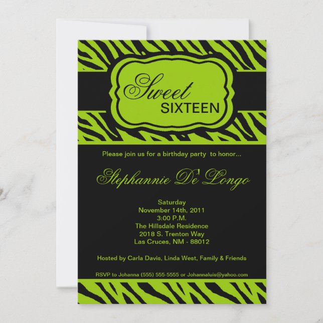 Invitación a la fiesta de cumpleaños para la impre (Anverso)