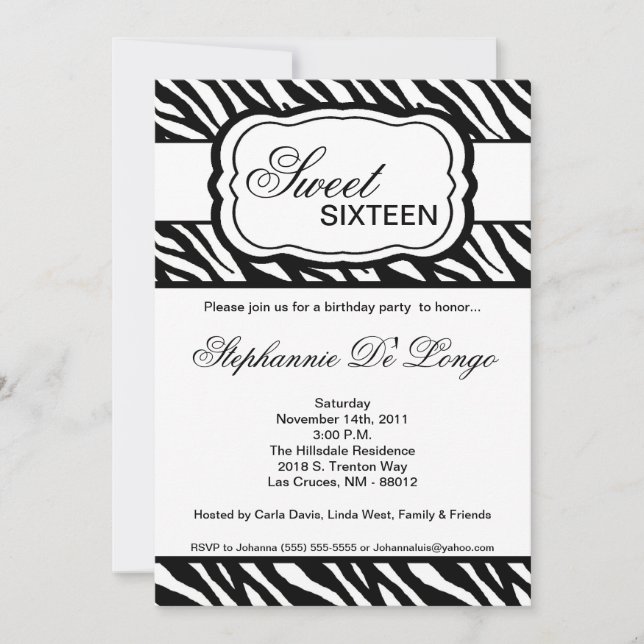 Invitación a la fiesta de cumpleaños para la impre (Anverso)