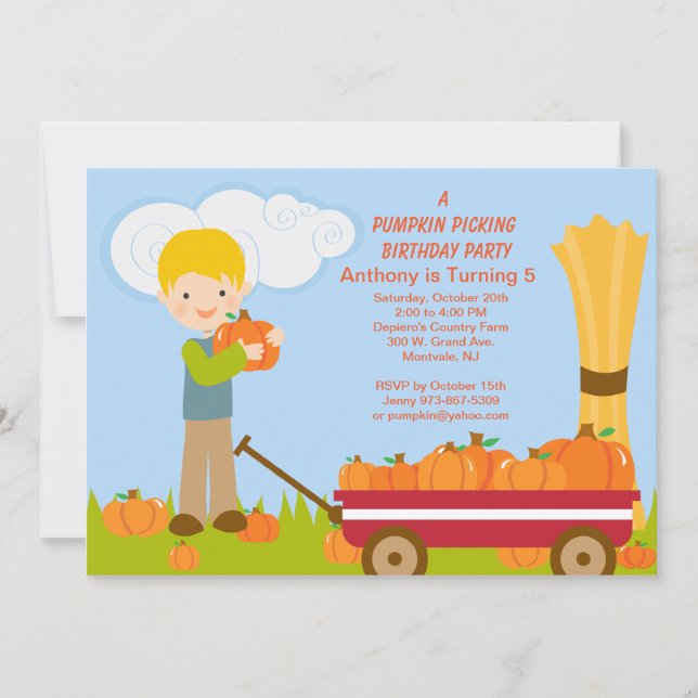 Invitación a la fiesta de cumpleaños para la selec (Anverso)
