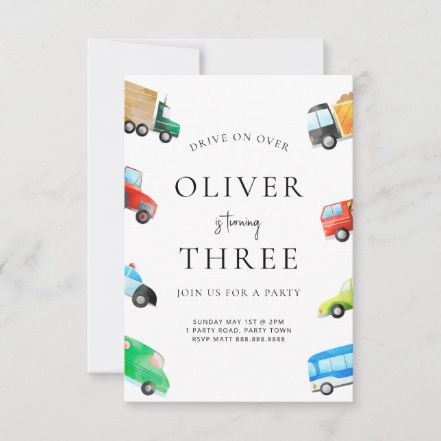 Invitación a la fiesta de cumpleaños para niños (Anverso)