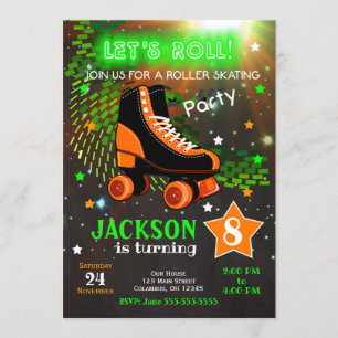Invitación a la fiesta de cumpleaños para patinar