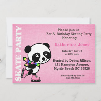 Invitación a la fiesta de cumpleaños para patinar 