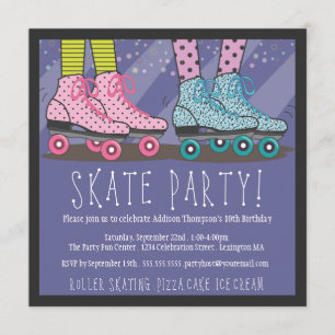 Invitación a la fiesta de cumpleaños para patinar