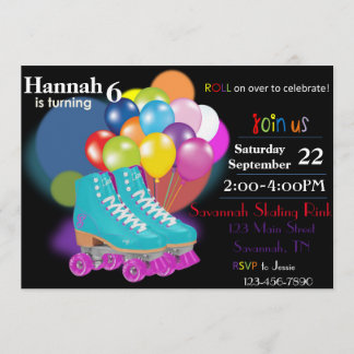Invitación a la fiesta de cumpleaños para patinar