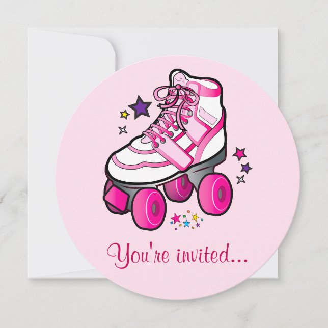 Invitación a la fiesta de cumpleaños para patinar  (Anverso)