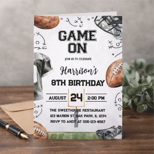 invitación a la fiesta de cumpleaños para un fútbo
