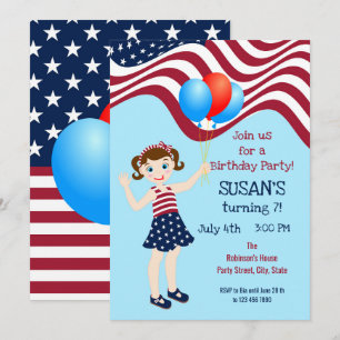 Invitación a la Fiesta de Cumpleaños Patriótica de