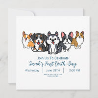 Invitación a la fiesta de cumpleaños Paw-ty de los