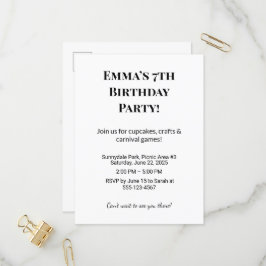 Invitación a la fiesta de cumpleaños personalizada
