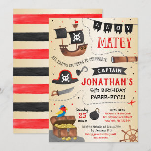 Invitación a la fiesta de cumpleaños pirata