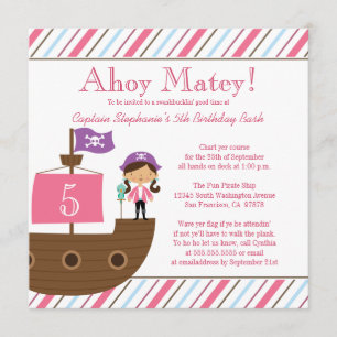 Invitación a la fiesta de cumpleaños pirata del ch