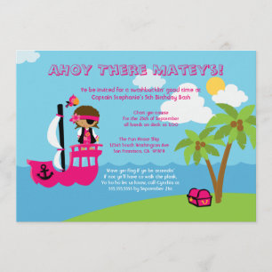 Invitación a la fiesta de cumpleaños pirata del ch