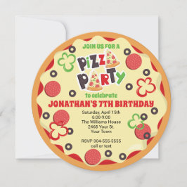 Invitación a la fiesta de cumpleaños Pizza para ni