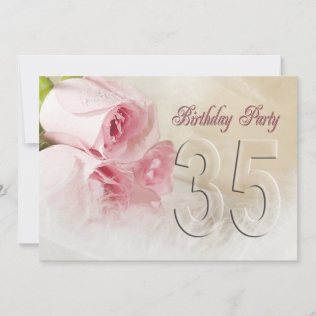 Invitación a la fiesta de cumpleaños por 35 años (Anverso)