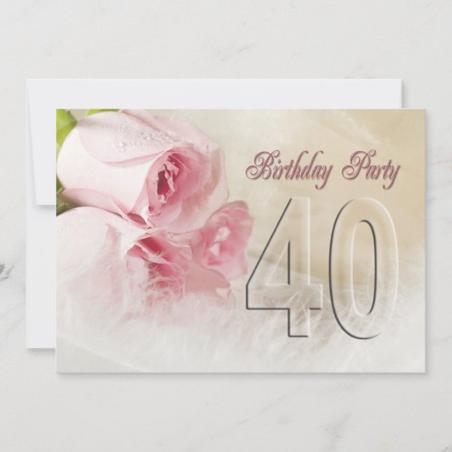 Invitación a la fiesta de cumpleaños por 40 años (Anverso)