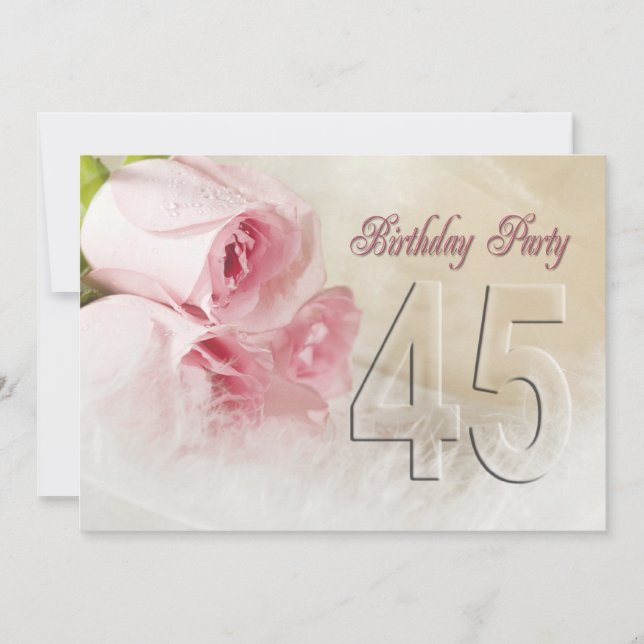Invitación a la fiesta de cumpleaños por 45 años (Anverso)