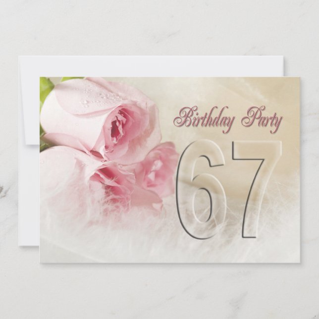 Invitación a la fiesta de cumpleaños por 67 años (Anverso)
