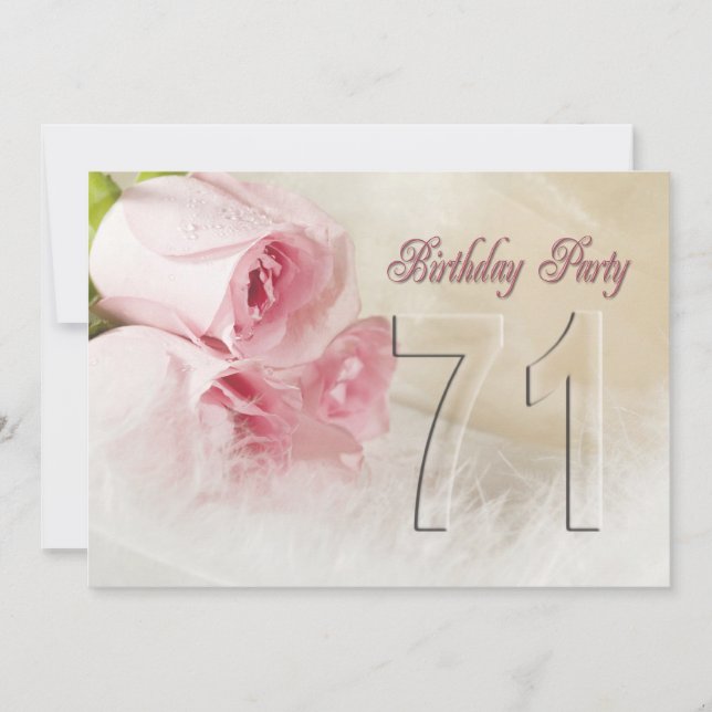 Invitación a la fiesta de cumpleaños por 71 años (Anverso)