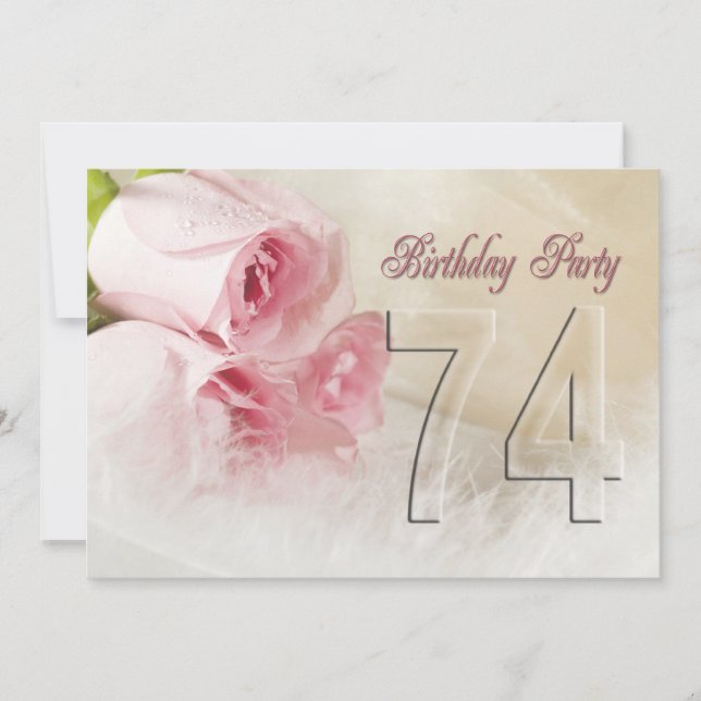 Invitación a la fiesta de cumpleaños por 74 años (Anverso)