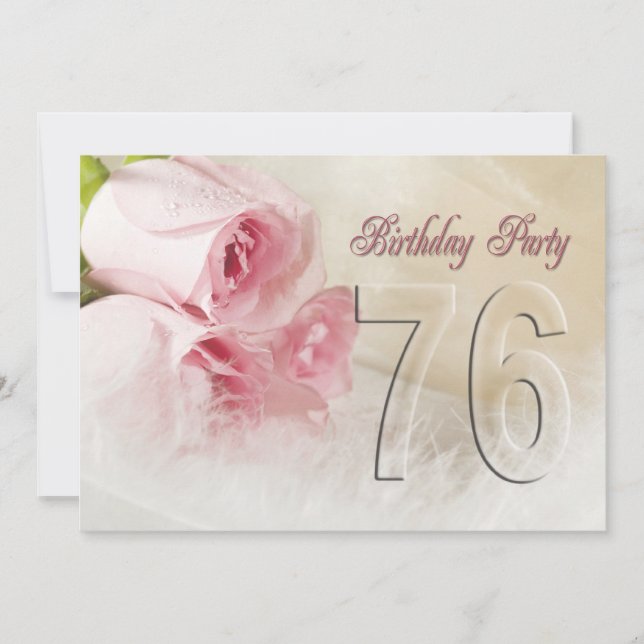 Invitación a la fiesta de cumpleaños por 76 años (Anverso)