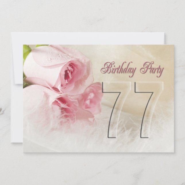 Invitación a la fiesta de cumpleaños por 77 años (Anverso)
