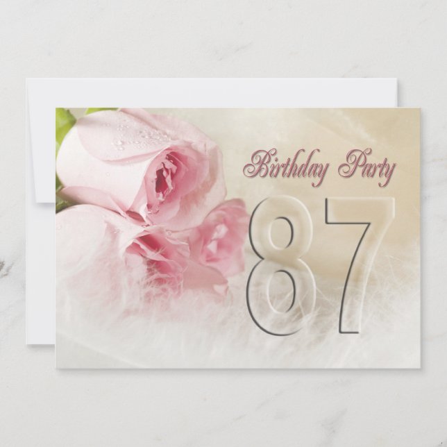 Invitación a la fiesta de cumpleaños por 87 años (Anverso)