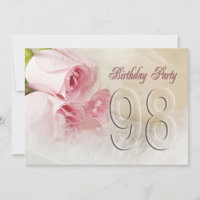 Invitación a la fiesta de cumpleaños por 98 años (Anverso)